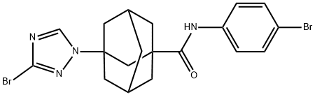 N-(4-bromophenyl)-3-(3-bromo-1H-1,2,4-triazol-1-yl)-1-adamantanecarboxamide Structural