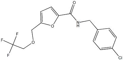 N-(4-chlorobenzyl)-5-[(2,2,2-trifluoroethoxy)methyl]-2-furamide Structural