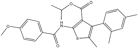 isopropyl 4-(2,4-dimethylphenyl)-2-[(4-methoxybenzoyl)amino]-5-methyl-3-thiophenecarboxylate Structural