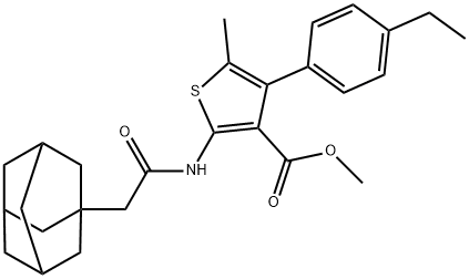 methyl 2-[(1-adamantylacetyl)amino]-4-(4-ethylphenyl)-5-methyl-3-thiophenecarboxylate Structural