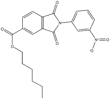 hexyl 2-{3-nitrophenyl}-1,3-dioxo-5-isoindolinecarboxylate Structural