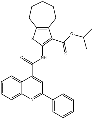 isopropyl 2-{[(2-phenyl-4-quinolinyl)carbonyl]amino}-5,6,7,8-tetrahydro-4H-cyclohepta[b]thiophene-3-carboxylate Structural