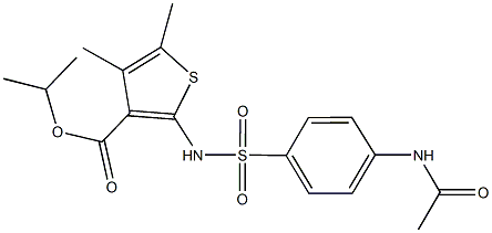 isopropyl 2-({[4-(acetylamino)phenyl]sulfonyl}amino)-4,5-dimethyl-3-thiophenecarboxylate Structural