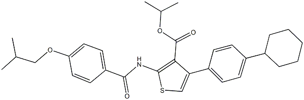 isopropyl 4-(4-cyclohexylphenyl)-2-[(4-isobutoxybenzoyl)amino]-3-thiophenecarboxylate Structural