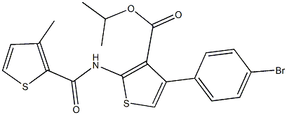 isopropyl 4-(4-bromophenyl)-2-{[(3-methyl-2-thienyl)carbonyl]amino}-3-thiophenecarboxylate Structural