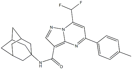 N-(1-adamantyl)-7-(difluoromethyl)-5-(4-methylphenyl)pyrazolo[1,5-a]pyrimidine-3-carboxamide Structural
