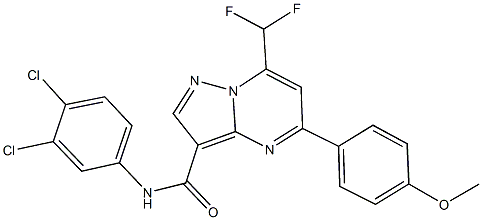 N-(3,4-dichlorophenyl)-7-(difluoromethyl)-5-(4-methoxyphenyl)pyrazolo[1,5-a]pyrimidine-3-carboxamide Structural