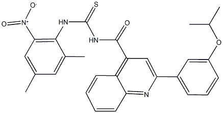 N-{2-nitro-4,6-dimethylphenyl}-N'-{[2-(3-isopropoxyphenyl)-4-quinolinyl]carbonyl}thiourea Structural