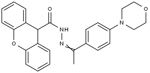 N'-{1-[4-(4-morpholinyl)phenyl]ethylidene}-9H-xanthene-9-carbohydrazide Structural