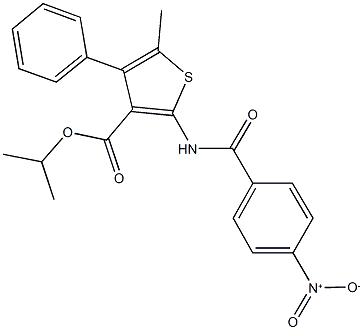 isopropyl 2-({4-nitrobenzoyl}amino)-5-methyl-4-phenyl-3-thiophenecarboxylate Structural