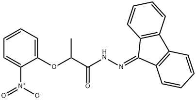 N'-(9H-fluoren-9-ylidene)-2-{2-nitrophenoxy}propanohydrazide Structural