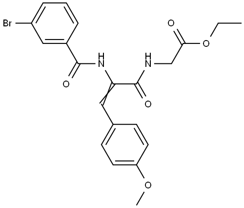 ethyl {[2-[(3-bromobenzoyl)amino]-3-(4-methoxyphenyl)acryloyl]amino}acetate Structural