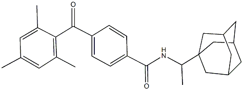 N-[1-(1-adamantyl)ethyl]-4-(mesitylcarbonyl)benzamide Structural