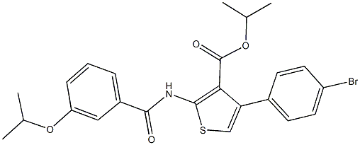 isopropyl 4-(4-bromophenyl)-2-[(3-isopropoxybenzoyl)amino]-3-thiophenecarboxylate Structural