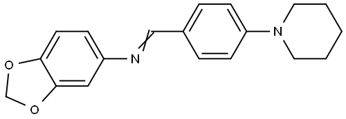 N-(1,3-benzodioxol-5-yl)-N-[4-(1-piperidinyl)benzylidene]amine Structural