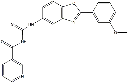 N-[2-(3-methoxyphenyl)-1,3-benzoxazol-5-yl]-N'-(3-pyridinylcarbonyl)thiourea Structural