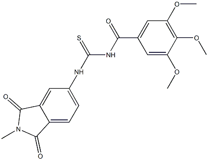N-(2-methyl-1,3-dioxo-2,3-dihydro-1H-isoindol-5-yl)-N'-(3,4,5-trimethoxybenzoyl)thiourea Structural