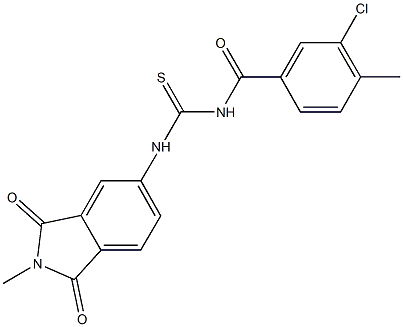 N-(3-chloro-4-methylbenzoyl)-N'-(2-methyl-1,3-dioxo-2,3-dihydro-1H-isoindol-5-yl)thiourea Structural