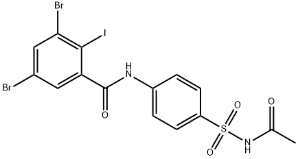N-{4-[(acetylamino)sulfonyl]phenyl}-3,5-dibromo-2-iodobenzamide Structural
