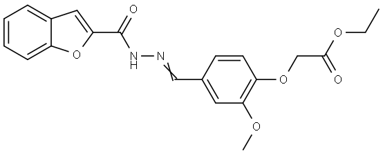 ethyl {4-[2-(1-benzofuran-2-ylcarbonyl)carbohydrazonoyl]-2-methoxyphenoxy}acetate Structural