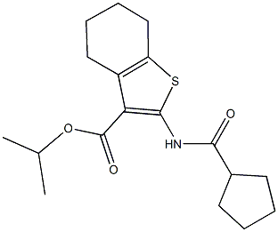 isopropyl 2-[(cyclopentylcarbonyl)amino]-4,5,6,7-tetrahydro-1-benzothiophene-3-carboxylate Structural