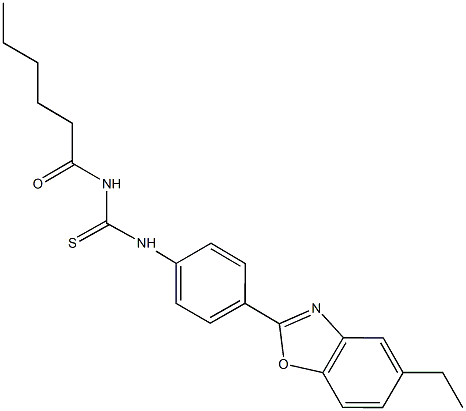 N-[4-(5-ethyl-1,3-benzoxazol-2-yl)phenyl]-N'-hexanoylthiourea Structural