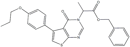 benzyl 2-(4-oxo-5-(4-propoxyphenyl)thieno[2,3-d]pyrimidin-3(4H)-yl)propanoate Structural