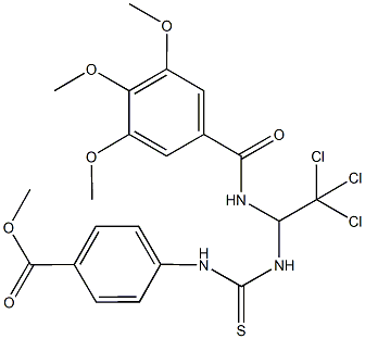 methyl 4-{[({2,2,2-trichloro-1-[(3,4,5-trimethoxybenzoyl)amino]ethyl}amino)carbothioyl]amino}benzoate Structural