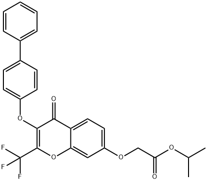 isopropyl {[3-([1,1'-biphenyl]-4-yloxy)-4-oxo-2-(trifluoromethyl)-4H-chromen-7-yl]oxy}acetate Structural