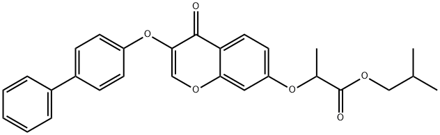 isobutyl 2-{[3-([1,1'-biphenyl]-4-yloxy)-4-oxo-4H-chromen-7-yl]oxy}propanoate Structural