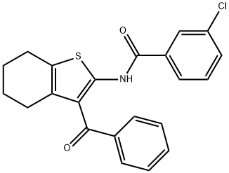 N-(3-benzoyl-4,5,6,7-tetrahydro-1-benzothien-2-yl)-3-chlorobenzamide Structural