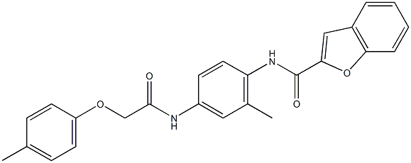 N-(2-methyl-4-{[(4-methylphenoxy)acetyl]amino}phenyl)-1-benzofuran-2-carboxamide Structural