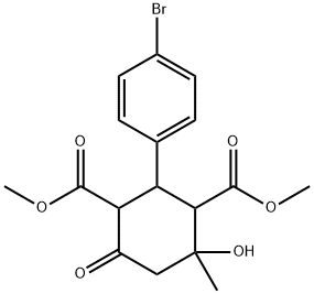 dimethyl 2-(4-bromophenyl)-4-hydroxy-4-methyl-6-oxo-1,3-cyclohexanedicarboxylate Structural