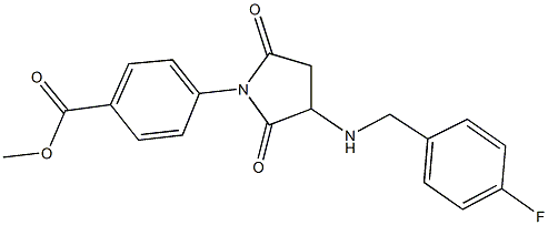 methyl 4-{3-[(4-fluorobenzyl)amino]-2,5-dioxo-1-pyrrolidinyl}benzoate Structural
