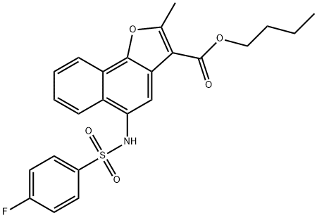 butyl 5-{[(4-fluorophenyl)sulfonyl]amino}-2-methylnaphtho[1,2-b]furan-3-carboxylate Structural