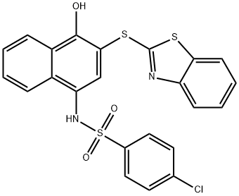 N-[3-(1,3-benzothiazol-2-ylsulfanyl)-4-hydroxy-1-naphthyl]-4-chlorobenzenesulfonamide Structural