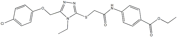 ethyl 4-{[({5-[(4-chlorophenoxy)methyl]-4-ethyl-4H-1,2,4-triazol-3-yl}sulfanyl)acetyl]amino}benzoate Structural