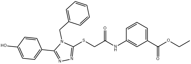 ethyl 3-[({[4-benzyl-5-(4-hydroxyphenyl)-4H-1,2,4-triazol-3-yl]sulfanyl}acetyl)amino]benzoate Structural