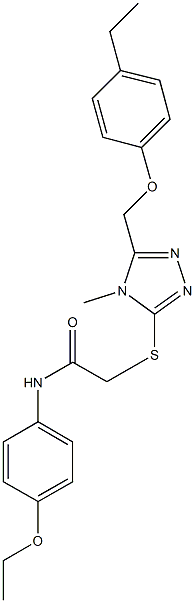 N-(4-ethoxyphenyl)-2-({5-[(4-ethylphenoxy)methyl]-4-methyl-4H-1,2,4-triazol-3-yl}sulfanyl)acetamide Structural