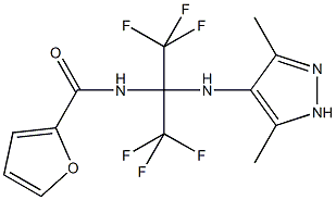 N-[1-[(3,5-dimethyl-1H-pyrazol-4-yl)amino]-2,2,2-trifluoro-1-(trifluoromethyl)ethyl]-2-furamide Structural