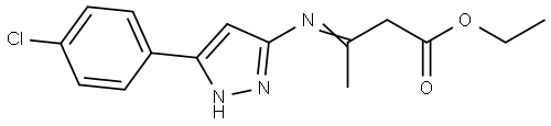 ethyl 3-{[3-(4-chlorophenyl)-1H-pyrazol-5-yl]imino}butanoate Structural