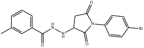 N'-[1-(4-bromophenyl)-2,5-dioxopyrrolidin-3-yl]-3-methylbenzohydrazide Structural