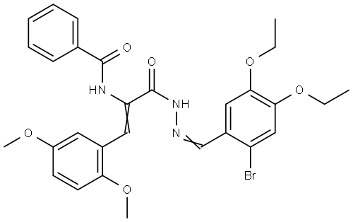 N-[1-{[2-(2-bromo-4,5-diethoxybenzylidene)hydrazino]carbonyl}-2-(2,5-dimethoxyphenyl)vinyl]benzamide Structural