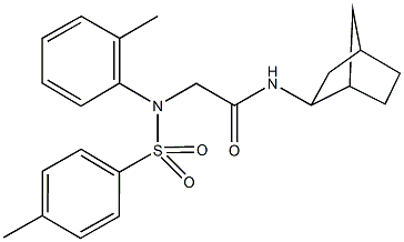 N-bicyclo[2.2.1]hept-2-yl-2-{2-methyl[(4-methylphenyl)sulfonyl]anilino}acetamide Structural
