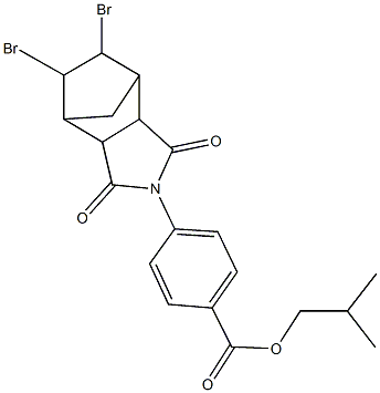isobutyl 4-(8,9-dibromo-3,5-dioxo-4-azatricyclo[5.2.1.0~2,6~]dec-4-yl)benzoate Structural