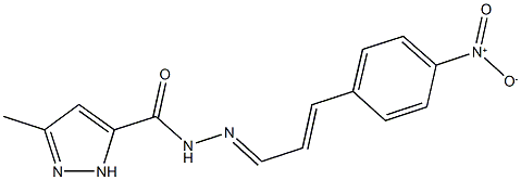 N'-(3-{4-nitrophenyl}-2-propenylidene)-3-methyl-1H-pyrazole-5-carbohydrazide Structural