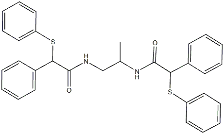N-(1-methyl-2-{[phenyl(phenylsulfanyl)acetyl]amino}ethyl)-2-phenyl-2-(phenylsulfanyl)acetamide Structural