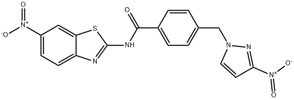 N-{6-nitro-1,3-benzothiazol-2-yl}-4-({3-nitro-1H-pyrazol-1-yl}methyl)benzamide Structural