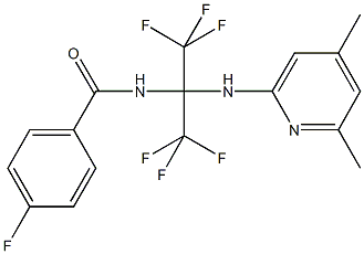 N-[1-[(4,6-dimethyl-2-pyridinyl)amino]-2,2,2-trifluoro-1-(trifluoromethyl)ethyl]-4-fluorobenzamide Structural