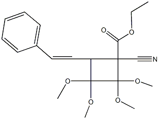 ethyl 1-cyano-2,2,3,3-tetramethoxy-4-(2-phenylvinyl)cyclobutanecarboxylate Structural